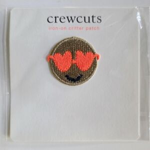 Crewcuts happy face iron on patch.